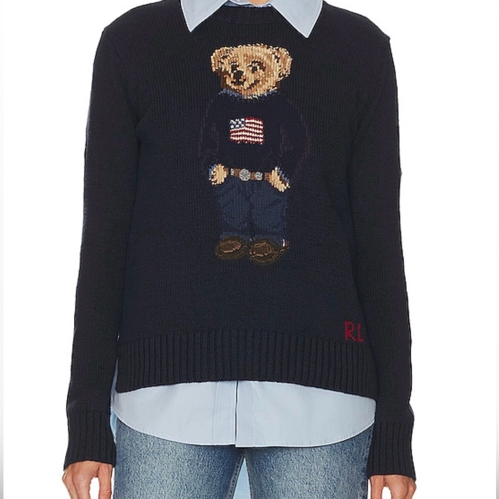 Ralph Lauren Navy Bear Sweater